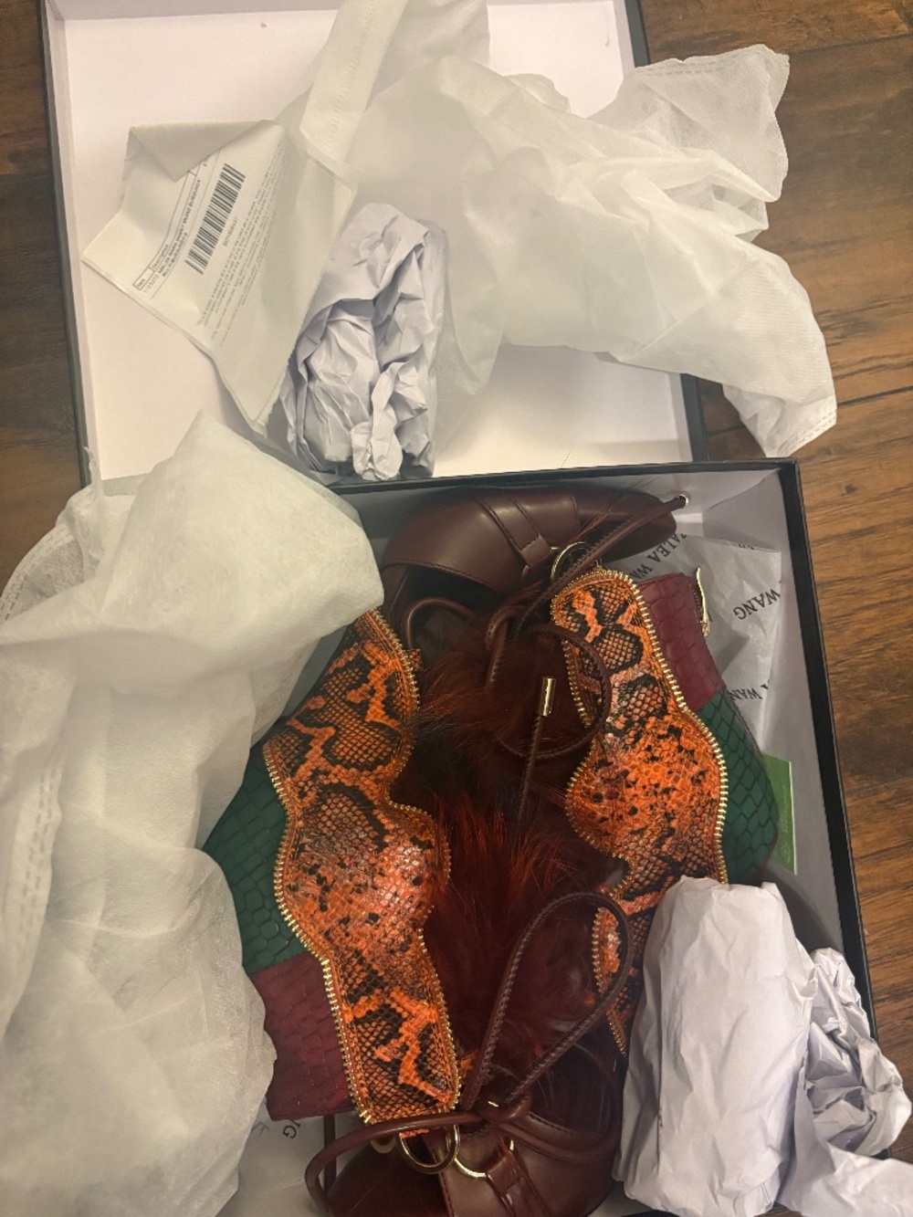 AKIRA AZALEA WANG SHAINY SNAKE BURGUNDY MULTI Size 9